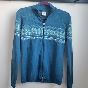 Dale of Norway Blue Zip Up Sweater